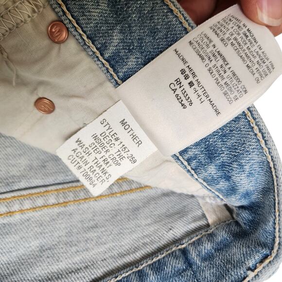 Mother Superior Womens Insider Crop Step Fray Jeans Size 25 Thanks Again Racer - Picture 11 of 16